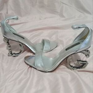 Silver Dolce & Gabbana Nappa Mordore Sandals